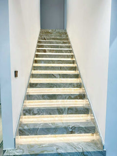 Avalanche White Brown Marble Slab