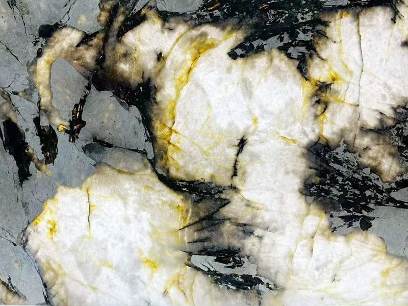 Backlit Big Crystal Patagonia Quartzite Slab