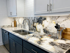 Backlit Big Crystal Patagonia Quartzite Slab