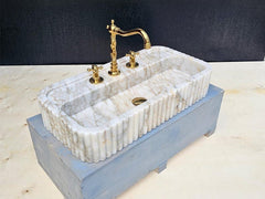 Calacatta Gold Marble Fluted Sink