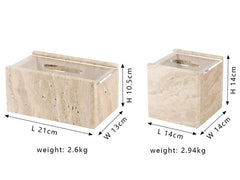 Custom Beige Travertine Tissue Box