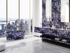 Freestanding Blue Sodalite Marble Bathtub