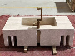 Natural Travertine Bathroom Basin Stone Sink