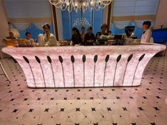 Translucent Pink Crystal Gemstone Reception Desk