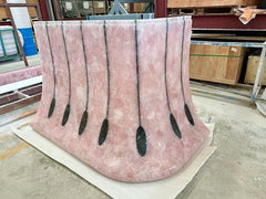 Translucent Pink Crystal Gemstone Reception Desk