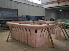 Translucent Pink Crystal Gemstone Reception Desk
