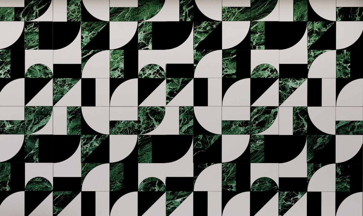 Geometric Marble Stone Waterjet Mosaic